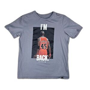 Jordan “I’m Back” Graphic T-Shirt Mens Large Gray Michael Jordan 45 Tee